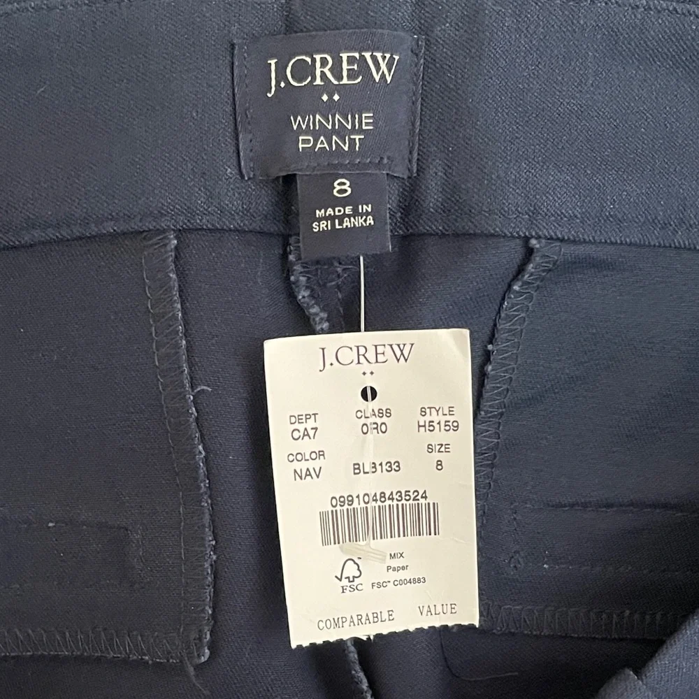 J. Crew Navy Blue Winnie Crop Ankle Pants Size 8 Office Stretch NWT H5159